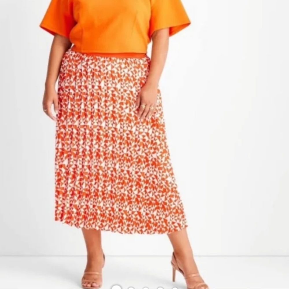 Future Collective by Kahlana Barfield Orange Long Skirt